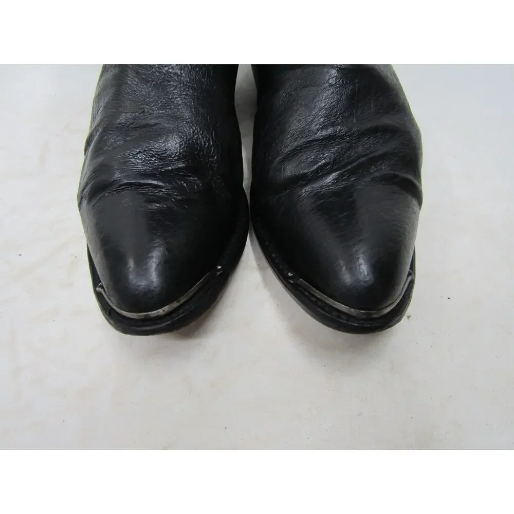 Unbranded Mens Size 8 D Black Leather Western Cowboy Boots